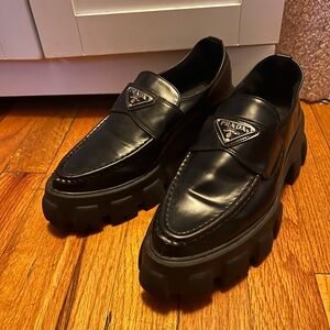 Prada Women’s Chunky Black Slip-On Loafers